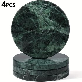 Set Of 4 Marble-Pattern Coasters  Heat-Resistant, Round Table Protection Pads Elegant Decor For Coffee Tables, Homes, And Bars Perfect Holiday Gift