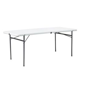 6 Foot Bi-Fold Plastic Folding Table, White  Shipment From Walmart