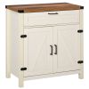 Farmhouse Style White Wooden Sideboard Kitchen Buffet Cabinet with Drawer and Shelf