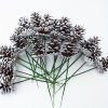 24pcs of Christmas Decorative Pine Cone Branches in Brushed White End, Ideal for Adorning Christmas Trees, Creating Ornaments, Crafting Materials
