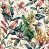 Exotic Fairy Jungle Tropical Plants Garden Purple Flowers Leaf Peel and Stick Wallpaper Wall Decor Self Adhesive Wall Paper Stick on Easy Peel Off Con
