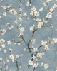 Blue Blossoming Branches Floral Wallpaper Peel and Stick 17.4" x 118" boho treetops Contact Paper White Flowers Wallpaper Removable Self Adhesive Cove