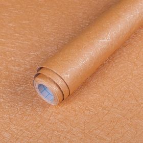 Cream Orange Wallpaper Peel and Stick Wallpaper 15.7in X 118in Silk Embossed Self Adhesive Removable Contact Paper for Bedroom Living Room Solid Color