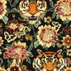 Tiger Wallpaper Peel and Stick Retro Floral Wallpapers Vinyl Wallpaper Black Animal Contact Paper for Cabinet Waterproof Self Adhesive Wall Paper for