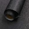 15.7" X 118" Black Silk Wallpaper Embossed Self Adhesive Peel and Stick Wallpaper Contact Paper Removable Waterproof Kitchen Vinyl Wrap Cabinet Furnit