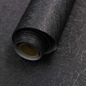 15.7" X 118" Black Silk Wallpaper Embossed Self Adhesive Peel and Stick Wallpaper Contact Paper Removable Waterproof Kitchen Vinyl Wrap Cabinet Furnit