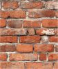 Faux Brick Peel and Stick Wallpaper 17.7" x 78.7" Contact Paper for Cabinets 3D Brick Wall Backdrop Self-Adhesive Wallpaper Red Bricky Textured Vintag