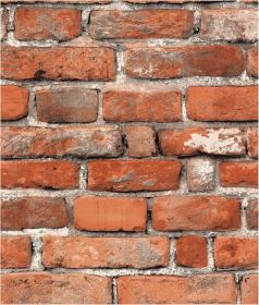 Faux Brick Peel and Stick Wallpaper 17.7" x 78.7" Contact Paper for Cabinets 3D Brick Wall Backdrop Self-Adhesive Wallpaper Red Bricky Textured Vintag