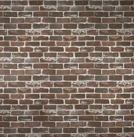 Vintage Brown Brick Wallpaper Peel and Stick Wallpaper 17.7"×197" Self Adhesive Brick Removable Faux 3D Wallpaper for Walls Fireplace Autumn Home Deco