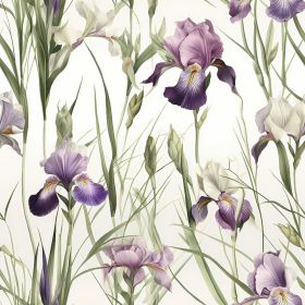 Green/Purple Iris Floral Garden Wildflower Watercolor Vintage Peel and Stick Wallpaper Wall Decor Self Adhesive Wall Paper Stick on Easy Peel Off Cont