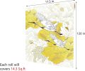 Crane Wallpaper Peel and Stick White Yellow Floral Bird Wallpaper for Bathroom Bedroom Vintage Wall Paper 17.5x120 Inch Traditional Flower Bird Murals