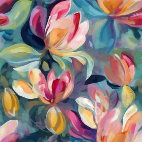 Colorful Blur/Green Magnolia Floral Pink/Red Flower Abstract Art Peel and Stick Wallpaper Stick on Contact Paper Vintage Wall Paper Easy Peel Off for