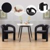 Contemporary Designed Velvet Fabric Upholstered Accent/Dining Chair /Barrel Side Chairs Kitchen Armchair for Living Room set of 2 (Black Velvet)