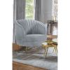 Grey and Gold Upholstered Tufted Chair
