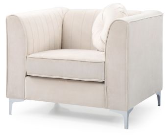 Contemporary Ivory Sloped Armchair