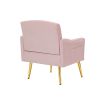 PINK velvet armchair with metal legs