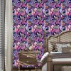 Leopard Wallpaper Peel and Stick Jungle Animal Wallpaper Pink Leaf Tropical Contact Paper for Cabinet Waterproof Self Adhesive Pink Wall Paper for Kit