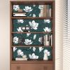 Navy Blue Wallpaper White Floral Peel and Stick 17.4" x 118" Boho Contact Paper Watercolor Self Adhesive Covering for Bedroom Cabinet Bathroom Home De