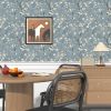 Blue Blossoming Branches Floral Wallpaper Peel and Stick 17.4" x 118" boho treetops Contact Paper White Flowers Wallpaper Removable Self Adhesive Cove