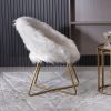 Slatina Faux Fur Upholstered Accent Chair, White