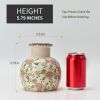 Ceramic Vintage Vase, 5.91 Inch Retro Ice Cracked Floral Vase, Rustic Farmhouse Vases for Home , Bookshelf, Garden, , Tuscan , Red Rose Pattern