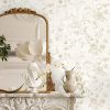 Peel and Stick Wallpaper Floral Vintage Stick on Wall Paper Beige French Textured Contact Paper for Cabinet Removable Self Adhesive Wallpaper Vinyl Ro