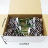 24pcs of Christmas Decorative Pine Cone Branches in Brushed White End, Ideal for Adorning Christmas Trees, Creating Ornaments, Crafting Materials