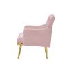 PINK velvet armchair with metal legs