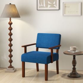 Wooden Frame Accent Chair Upholstered Living Room Chair