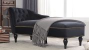 [New+Video] 58''Velvet Chaise Lounge,Button Tufted Right Arm Facing Lounge Chair with Nailhead Trim & Solid Wood Legs for Living Room or Office