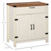 Farmhouse Style White Wooden Sideboard Kitchen Buffet Cabinet with Drawer and Shelf