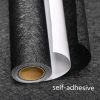 15.7" X 118" Black Silk Wallpaper Embossed Self Adhesive Peel and Stick Wallpaper Contact Paper Removable Waterproof Kitchen Vinyl Wrap Cabinet Furnit