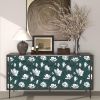 Navy Blue Wallpaper White Floral Peel and Stick 17.4" x 118" Boho Contact Paper Watercolor Self Adhesive Covering for Bedroom Cabinet Bathroom Home De
