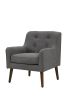 Ryder 25" Mid Century Modern Gray Woven Fabric Tufted Armchair