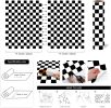 Modern Peel and Stick Wallpaper Black and White Mosaic Checkered Contact Paper 17.7"x78.8" Self Adhesive Lattice Wallpaper Removable Decorative Wallpa