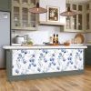 Blue Floral Peel and Stick Wallpaper White Watercolor Coastal Leaf Contact Paper Simple Wall Mural for Bathroom Bedroom Vinyl Waterproof Self Adhesive