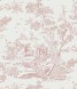 Peel and Stick Wallpaper Vintage Wallpaper White and Pink Wallpaper Removable Self-Adhesive Wallpaper for Bedroom Bathroom Toile Contact Paper for Wal