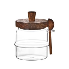 1 Pcs 15 OZ Glass Coffee Jars With Spoons, Candy Jars, Biscuit Jars, Storage Jars, Tea Jars, Snack Jars, Seasoning Jars, Salt Jars, Pepper Jars (Option: Small)