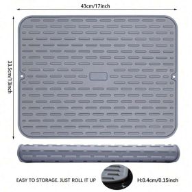 Versatile Silicone Drying Mat Heat Trivet, Multi Use Countertop Pad For Dish Draining, Sink Protection Hot Pot Placement. (Option: XT M Gray)