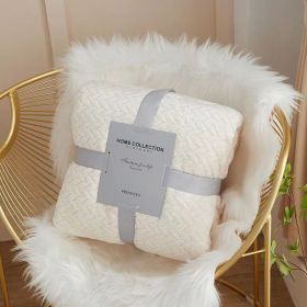 Solid Color Flannel Wheat Grain Blanket Children's Blankets (Option: White-120x200cm)
