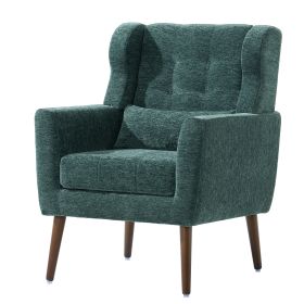 Modern Accent Chair Upholstered Foam Filled Living Room Chairs Comfy Reading Chair Mid Century Modern Chair with Chenille Fabric Lounge Arm Chairs Arm (Color: as Pic)