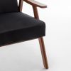Mid-Century Modern Chair, Living Room Chair with Solid Wood Frame, Accent Chair Extra-Thick Backrest, Wingback Chair for Bedroom, Reading Room