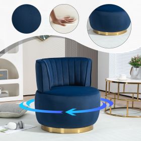 360 Degree Swivel Cuddle Barrel Accent Sofa Chairs, Round Armchairs with Wide Upholstered, Fluffy Velvet Fabric Chair for Living Room, Bedroom, Office (Color: as Pic)
