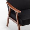Mid-Century Modern Chair, Living Room Chair with Solid Wood Frame, Accent Chair Extra-Thick Backrest, Wingback Chair for Bedroom, Reading Room