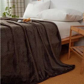 Solid Color Flannel Wheat Grain Blanket Children's Blankets (Option: Dark Coffee Color-150x200cm)